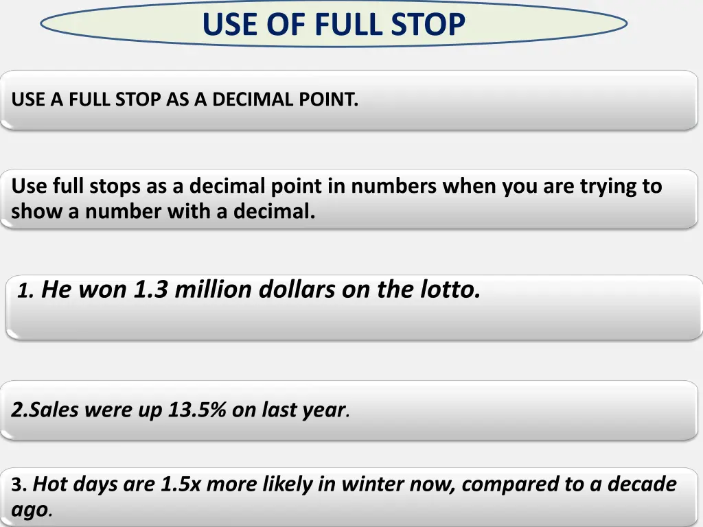 use of full stop 1