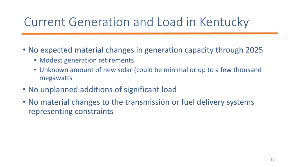 current generation and load in kentucky