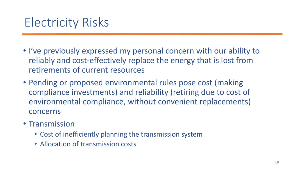 electricity risks