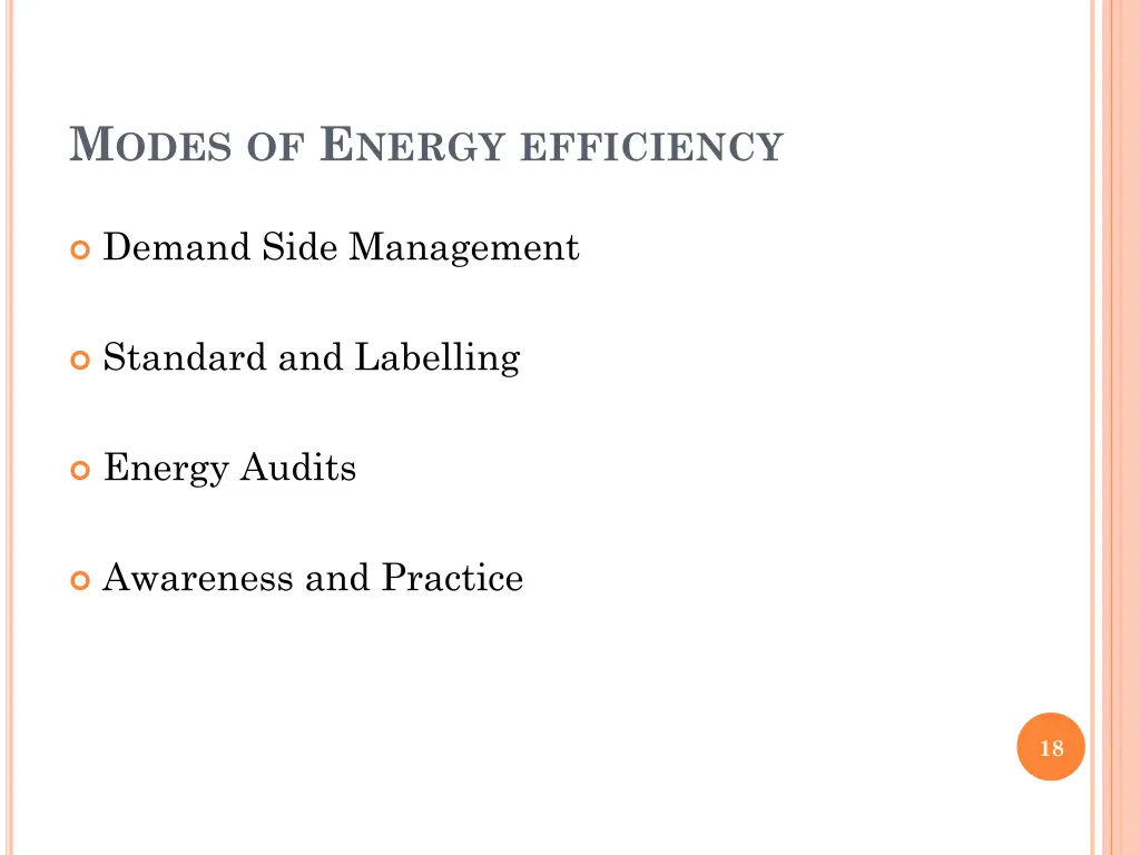 m odes of e nergy efficiency