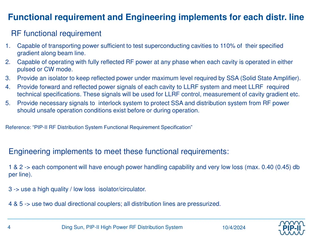 functional requirement and engineering implements