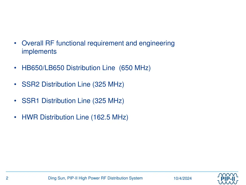 overall rf functional requirement and engineering