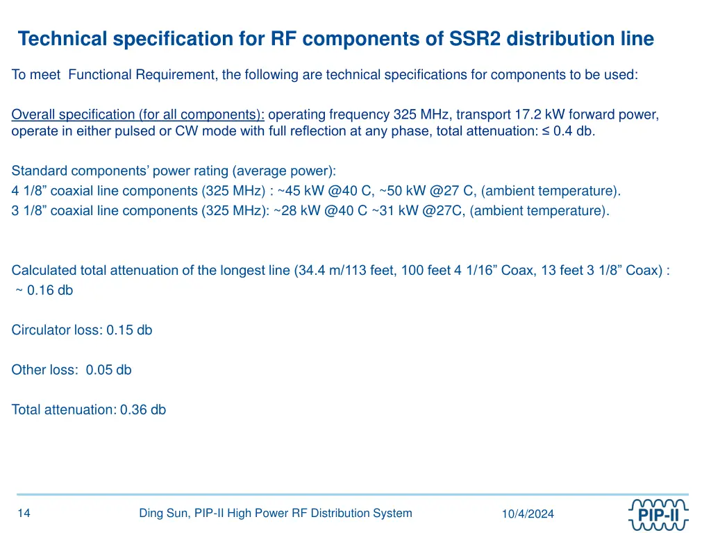 technical specification for rf components of ssr2