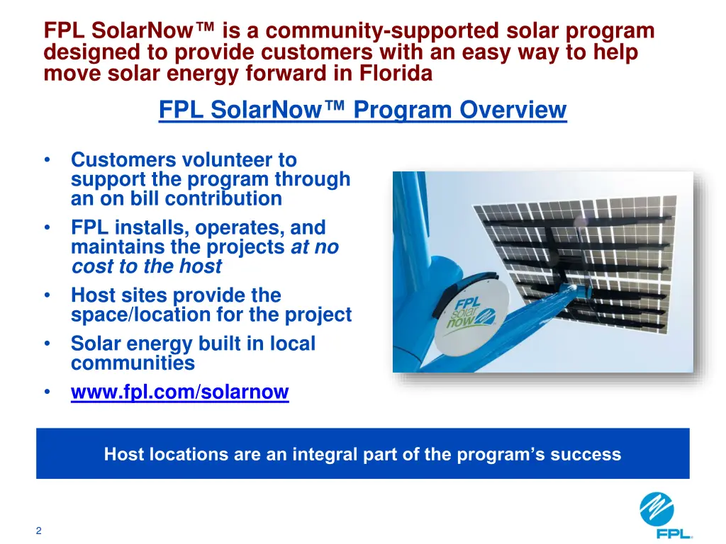 fpl solarnow designed to provide customers with