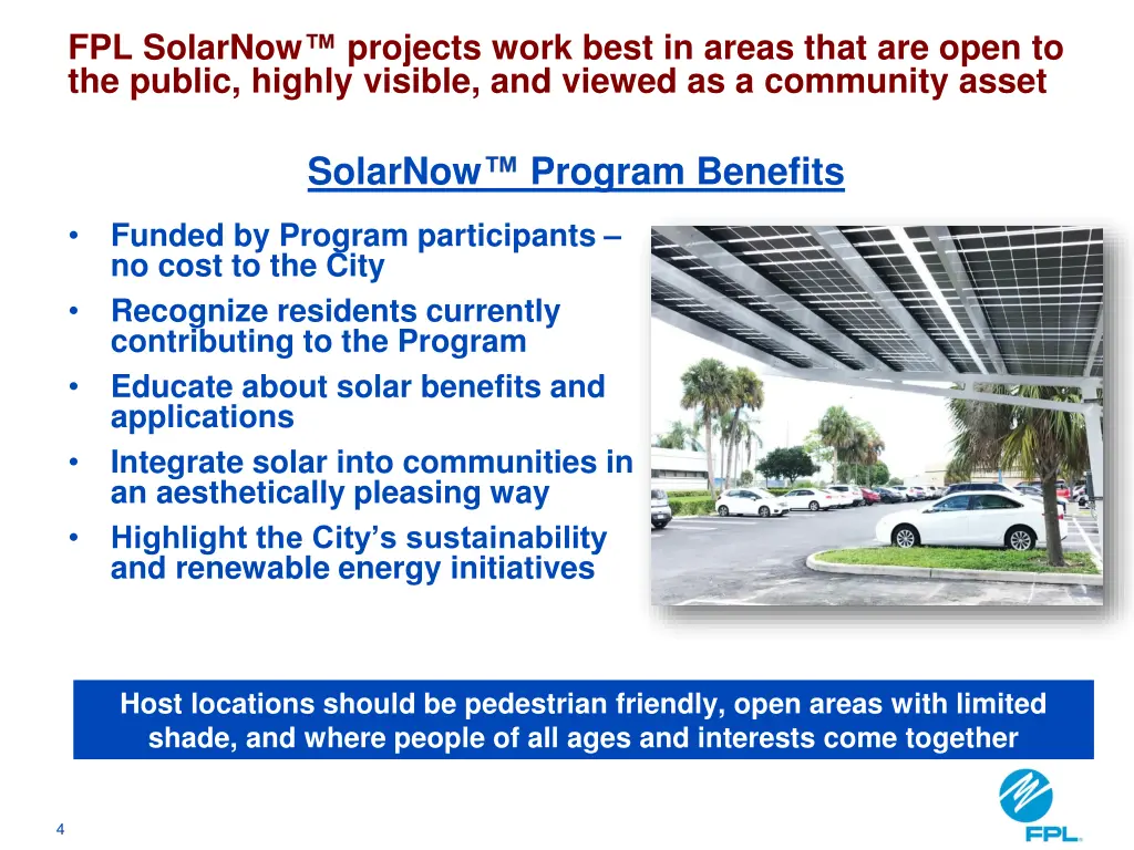 fpl solarnow the public highly visible and viewed