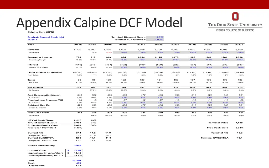 appendix calpine dcf model