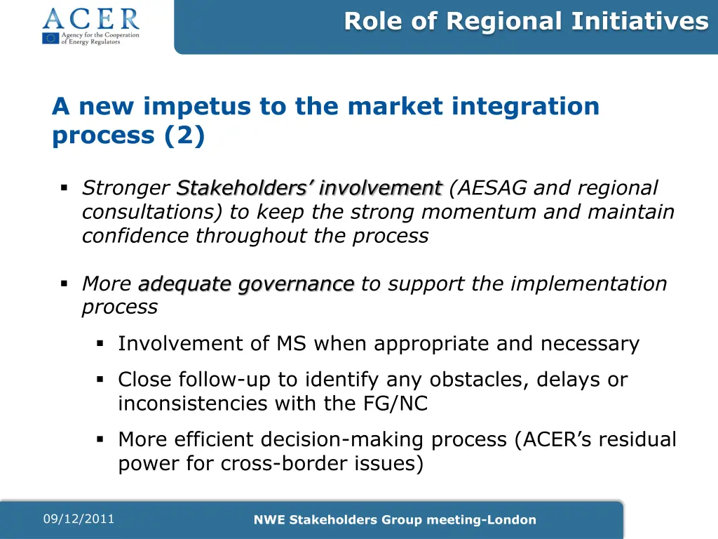 role of regional initiatives 1