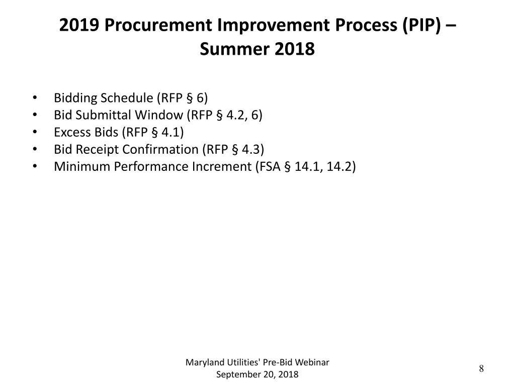 2019 procurement improvement process pip summer