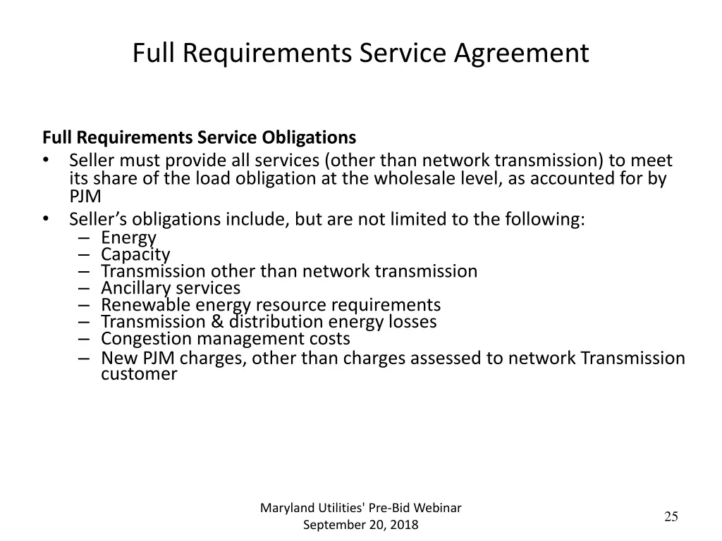 full requirements service agreement 1