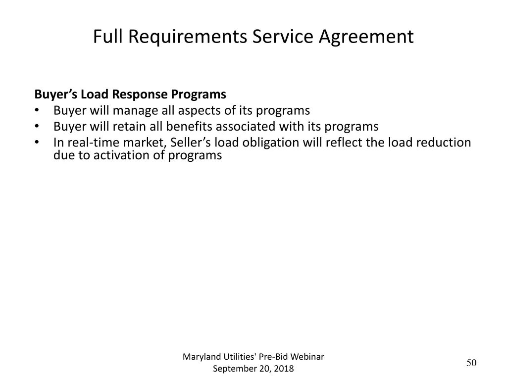 full requirements service agreement 7