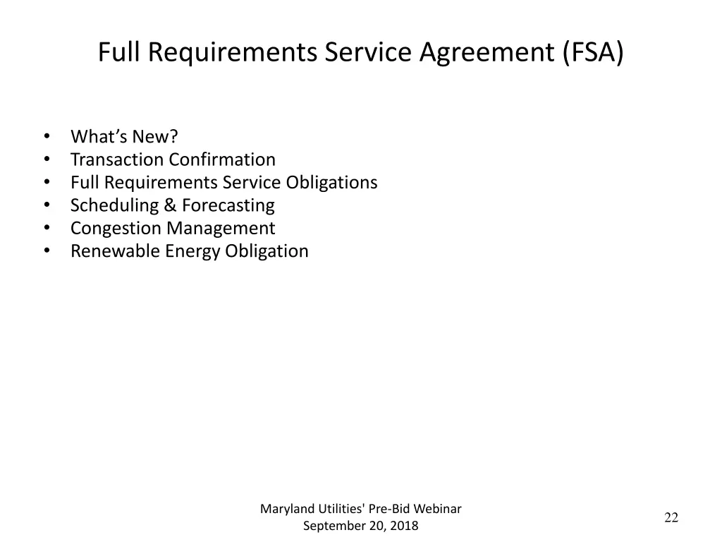 full requirements service agreement fsa 1