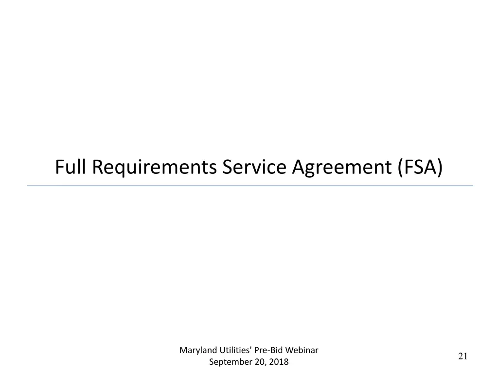 full requirements service agreement fsa