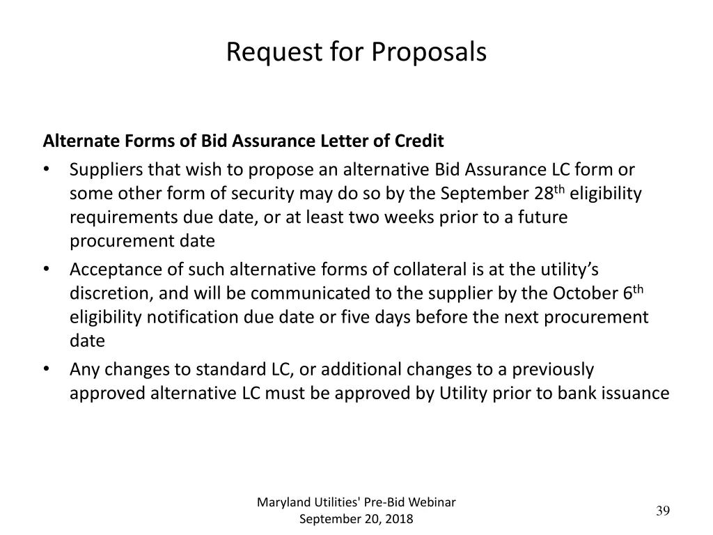 request for proposals 7