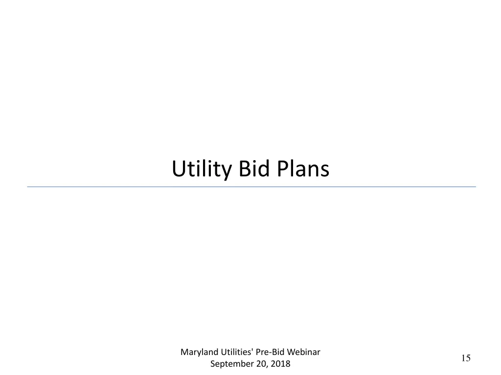 utility bid plans