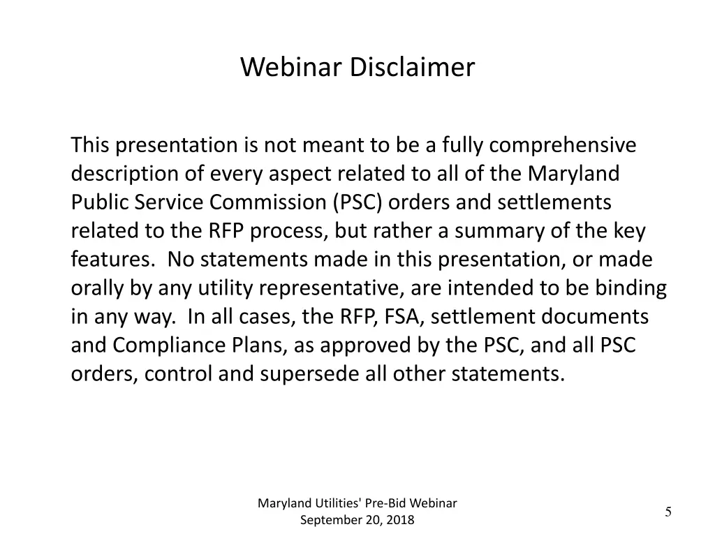 webinar disclaimer