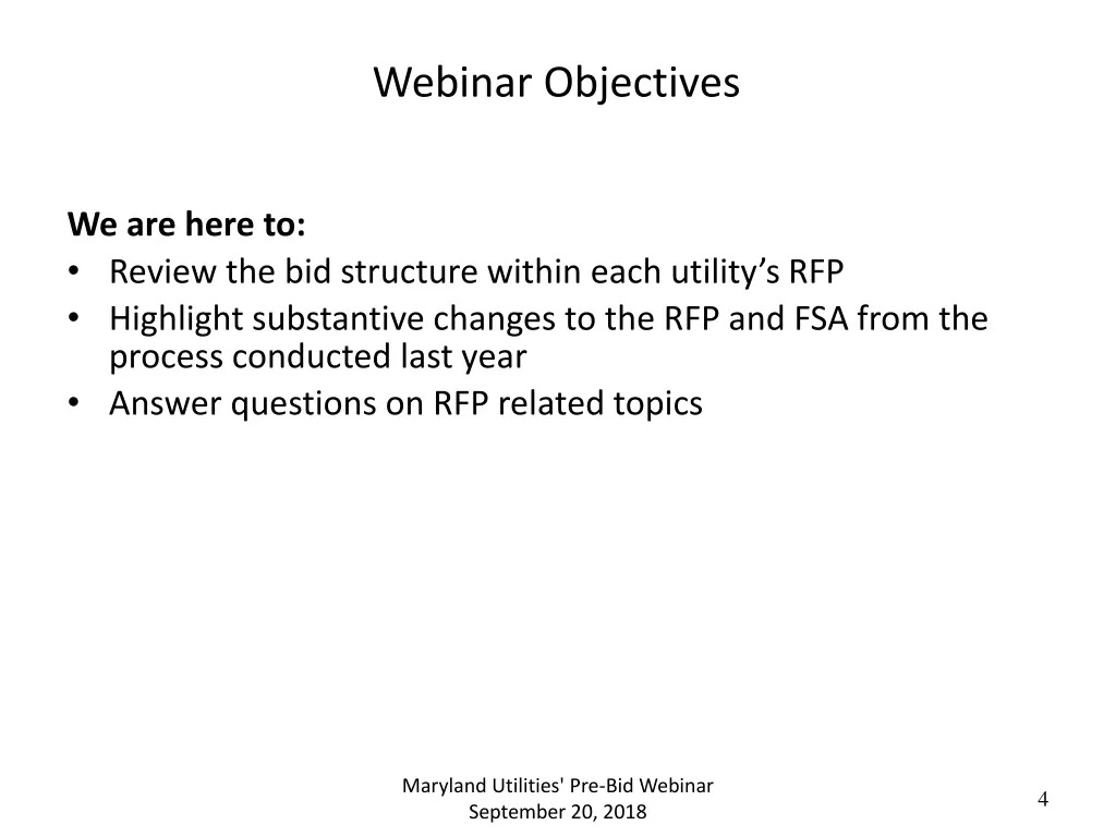 webinar objectives