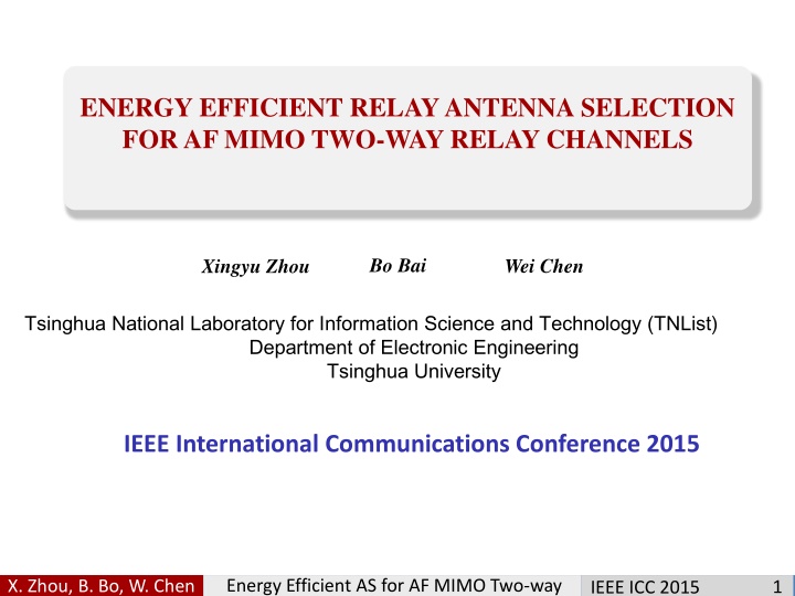 energy efficient relay antenna selection