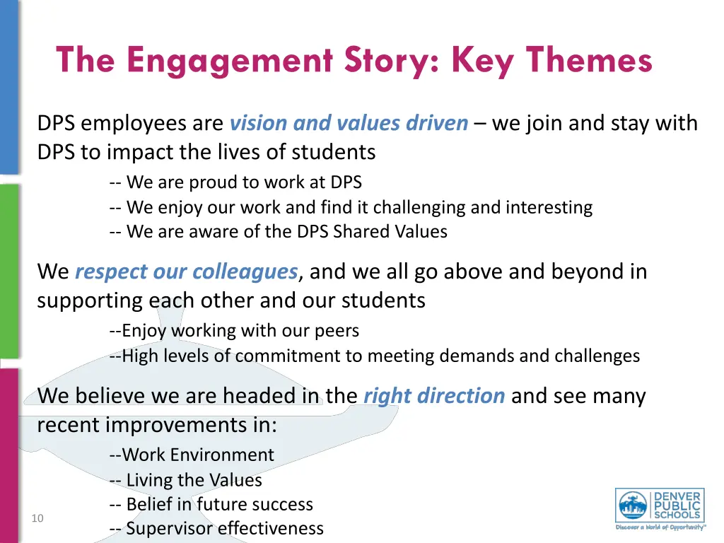 the engagement story key themes