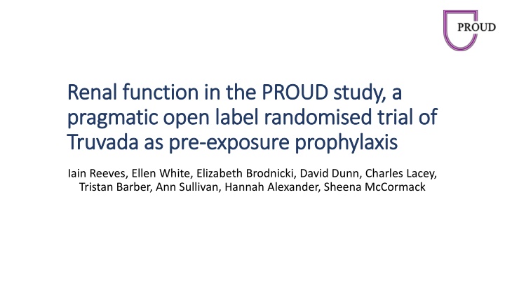 renal function in the proud study a renal