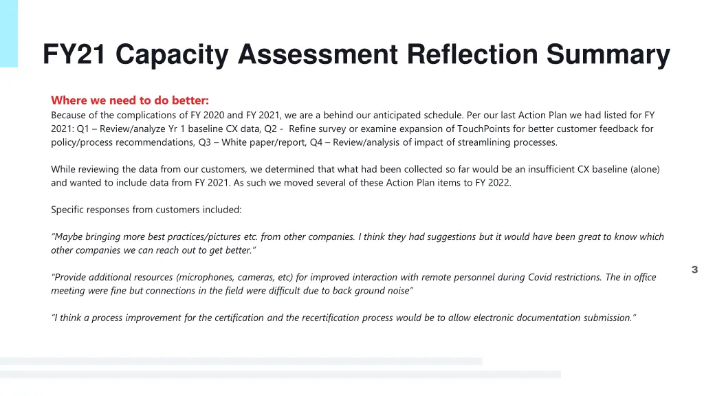 fy21 capacity assessment reflection summary 1