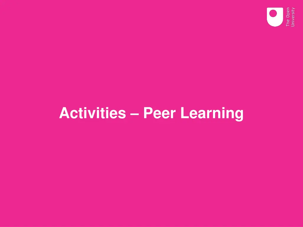 activities peer learning