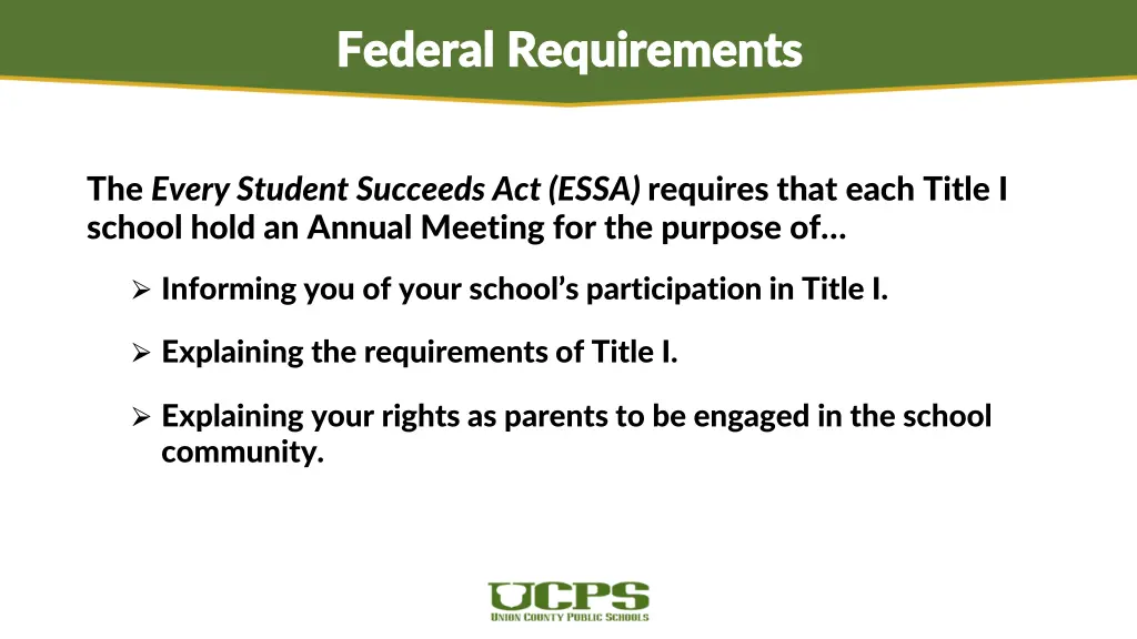 federal requirements federal requirements