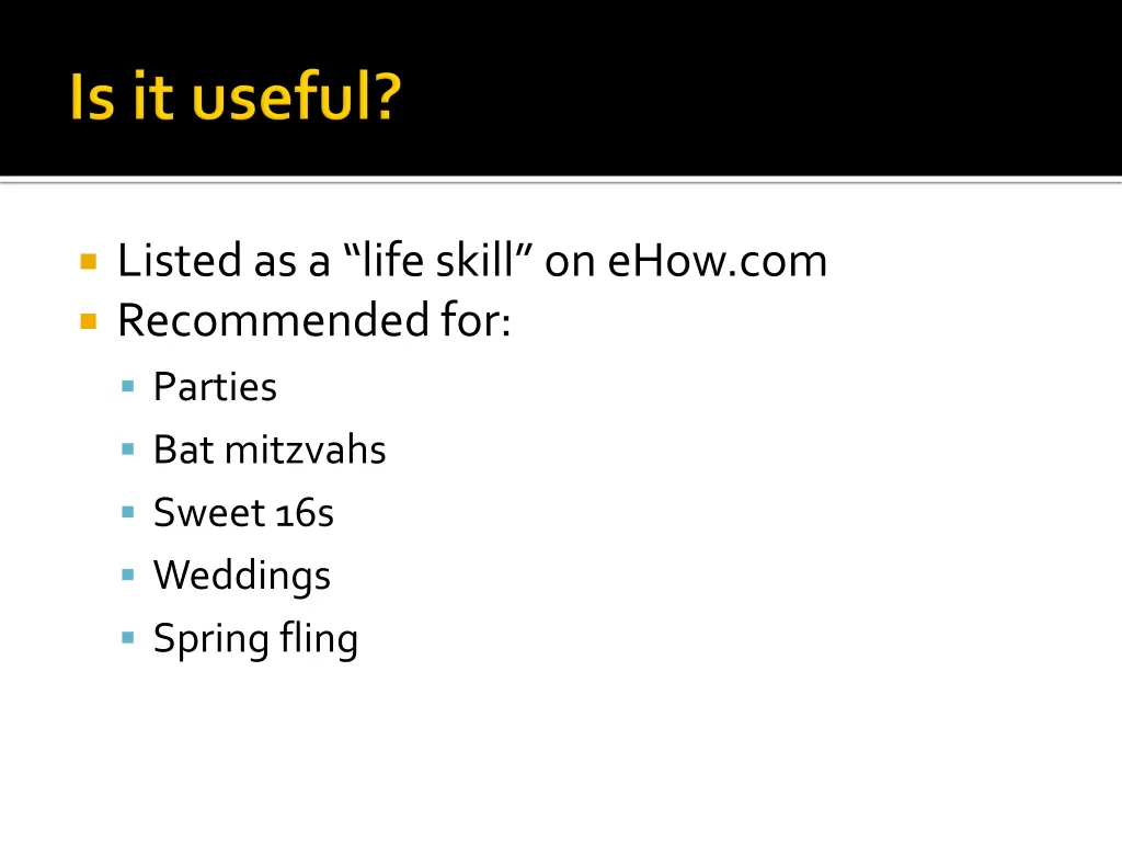 listed as a life skill on ehow com recommended