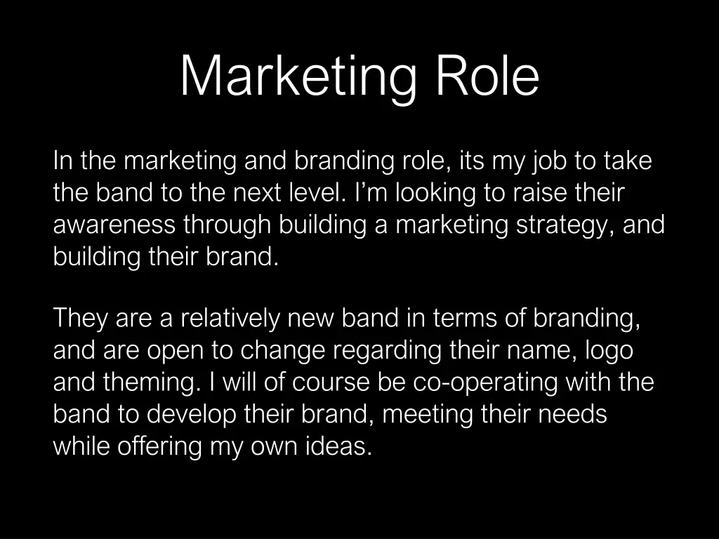 marketing role