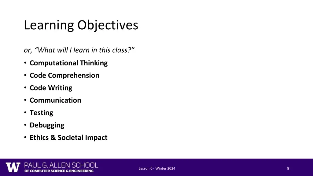 learning objectives