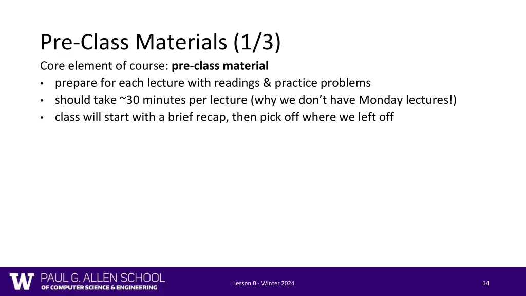 pre class materials 1 3 core element of course