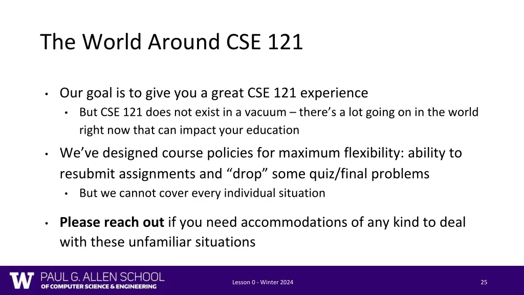 the world around cse 121