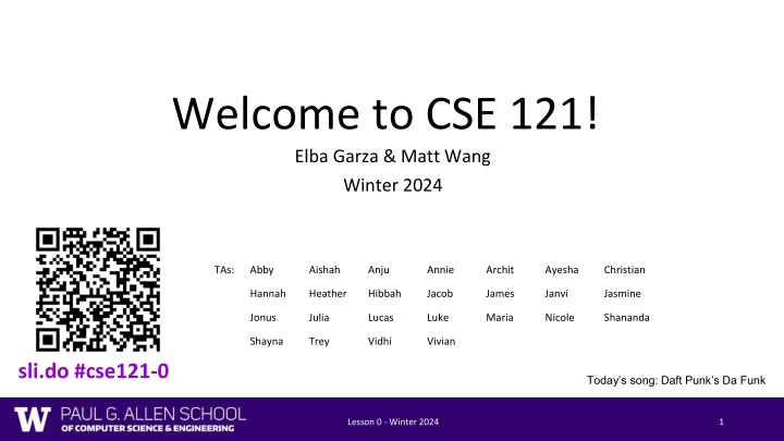 welcome to cse 121 elba garza matt wang winter