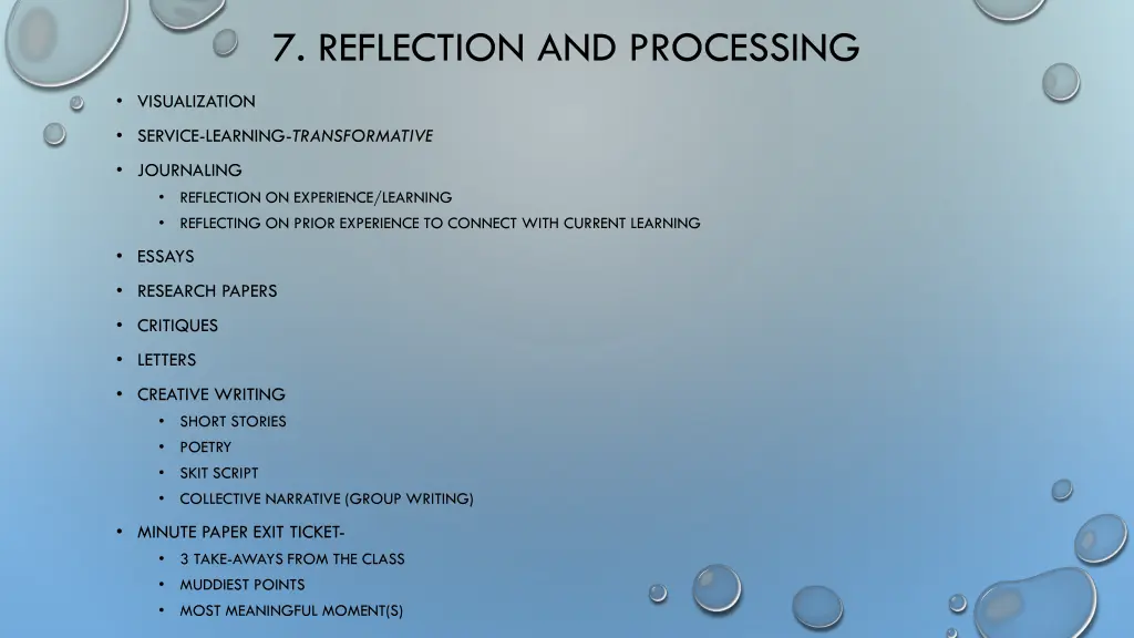 7 reflection and processing