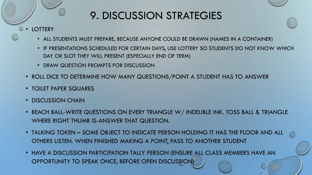 9 discussion strategies