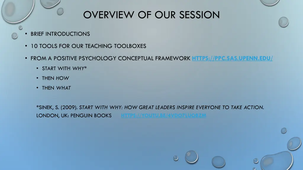 overview of our session