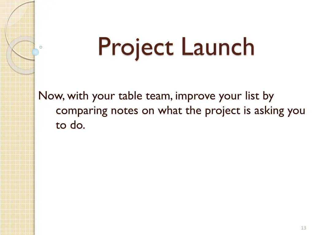 project launch