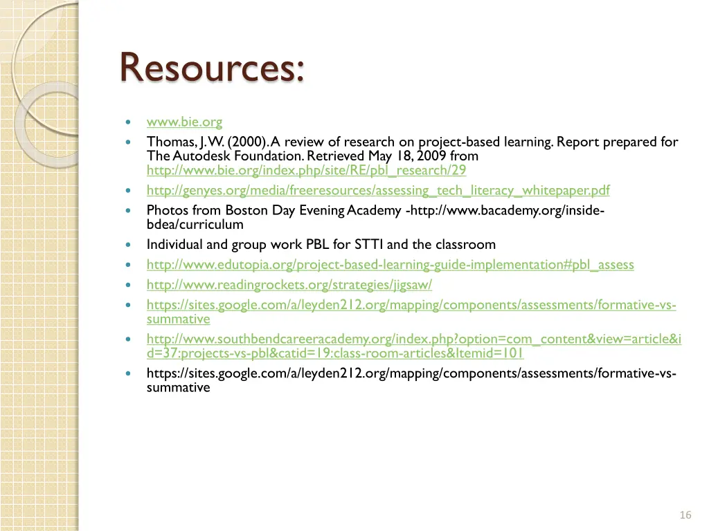 resources