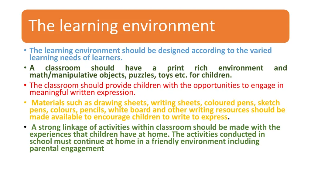 the learning environment