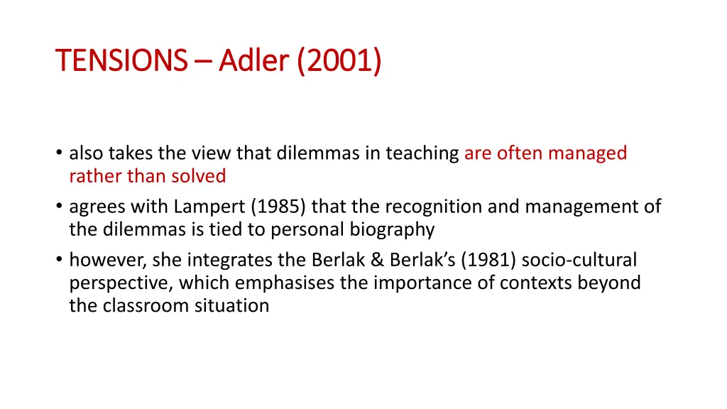 tensions tensions adler 2001 adler 2001