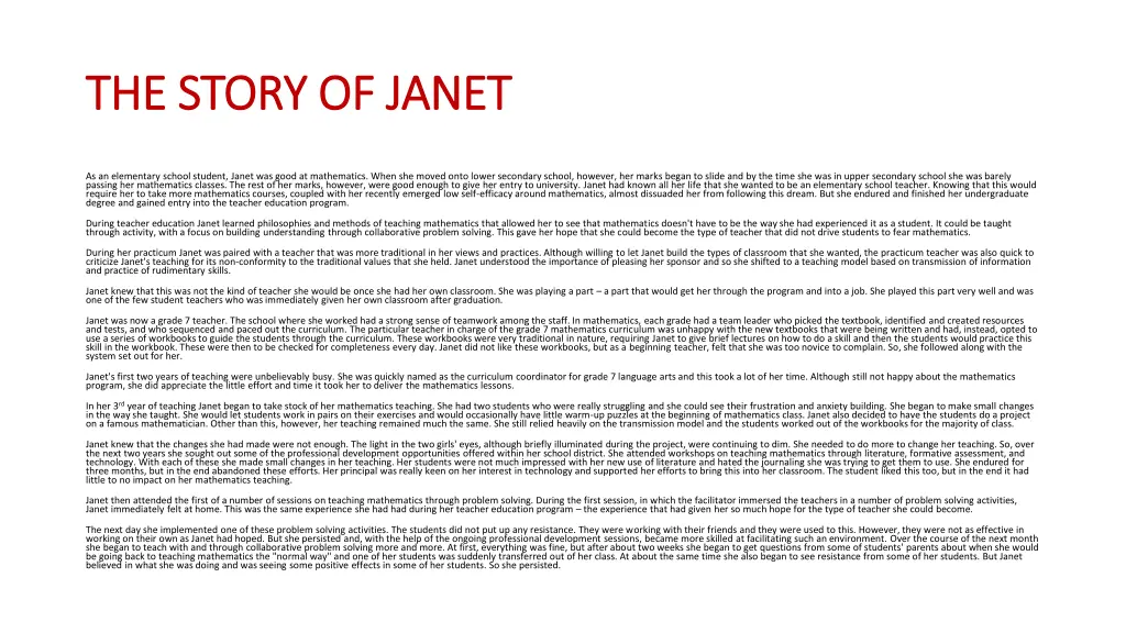 the story of janet the story of janet