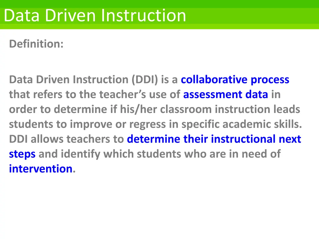 data driven instruction