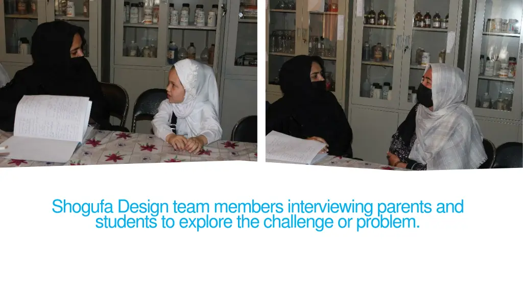 shogufa design team members interviewing parents