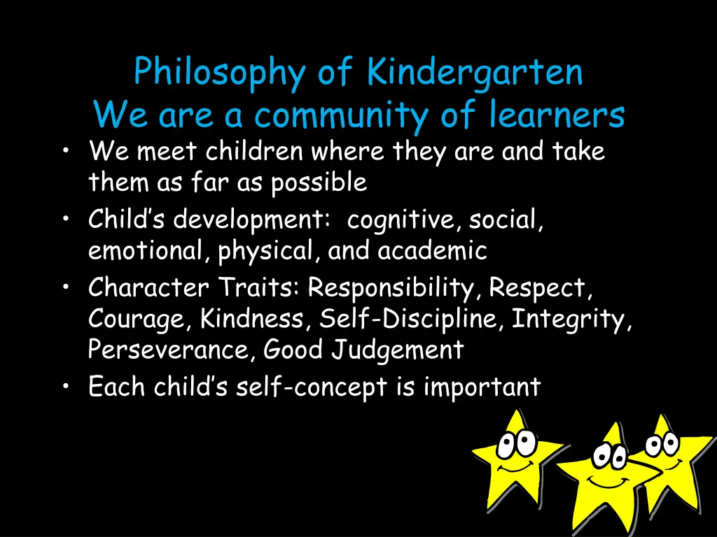 philosophy of kindergarten we are a community