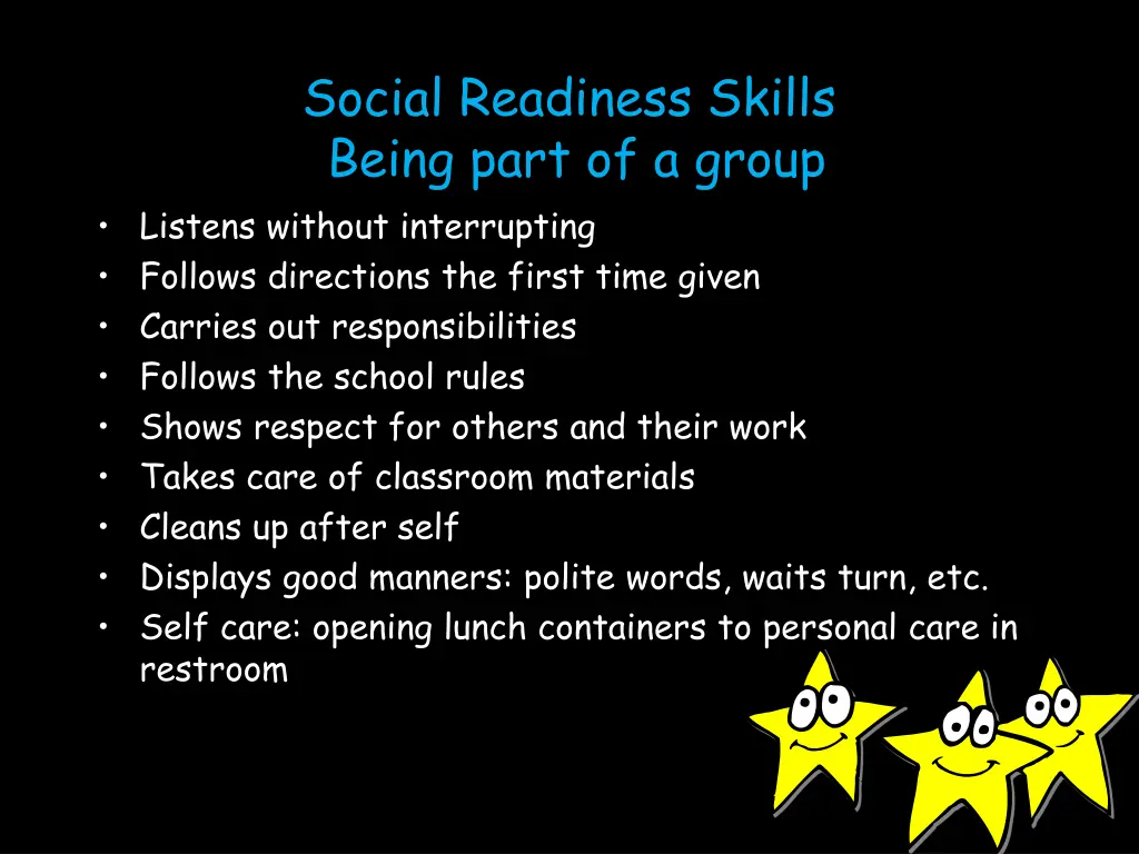 social readiness skills being part of a group