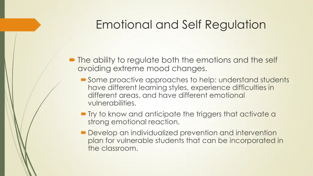 emotional and self regulation