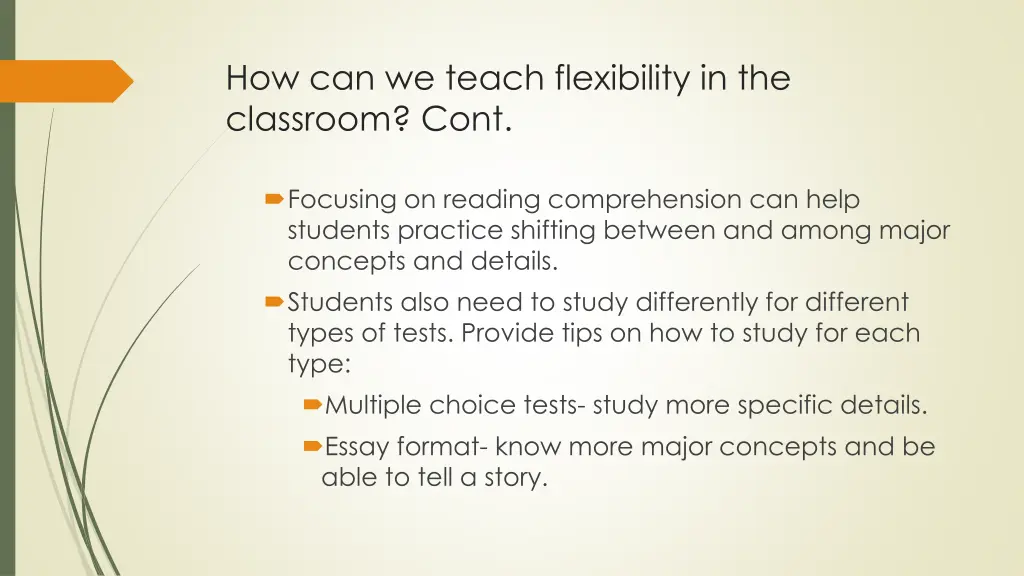 how can we teach flexibility in the classroom cont