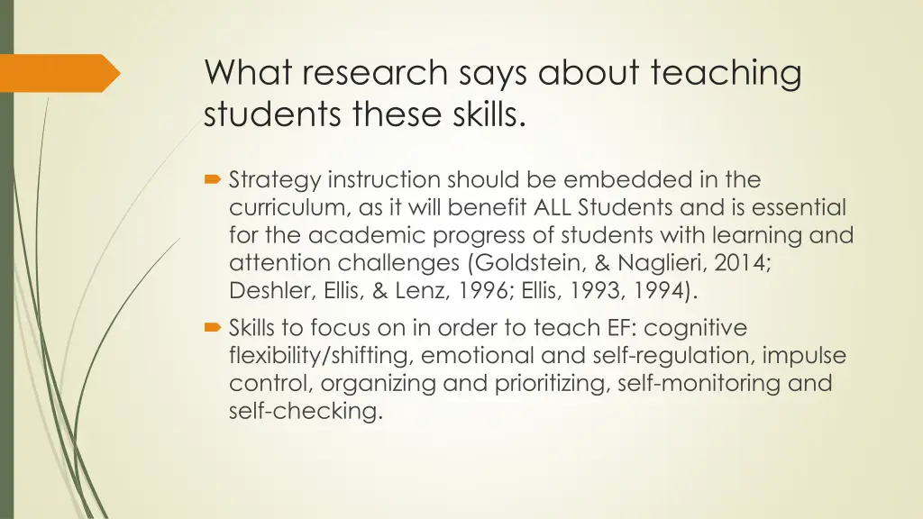 what research says about teaching students these