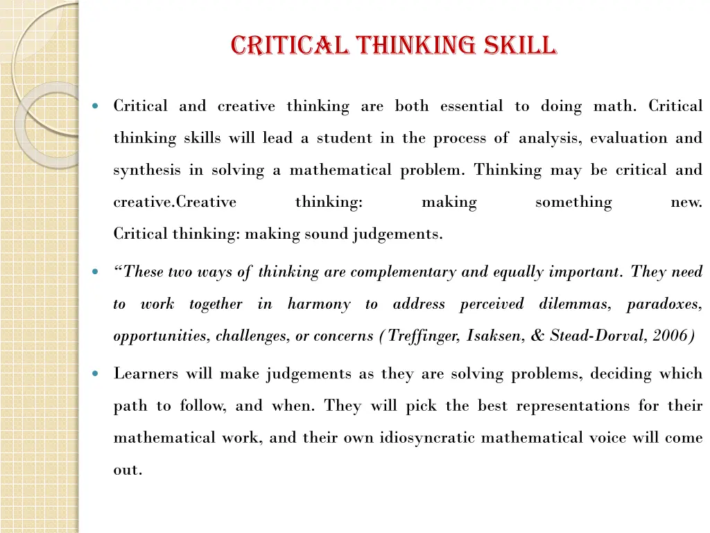 critical thinking skill