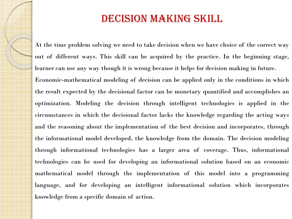 decision making skill