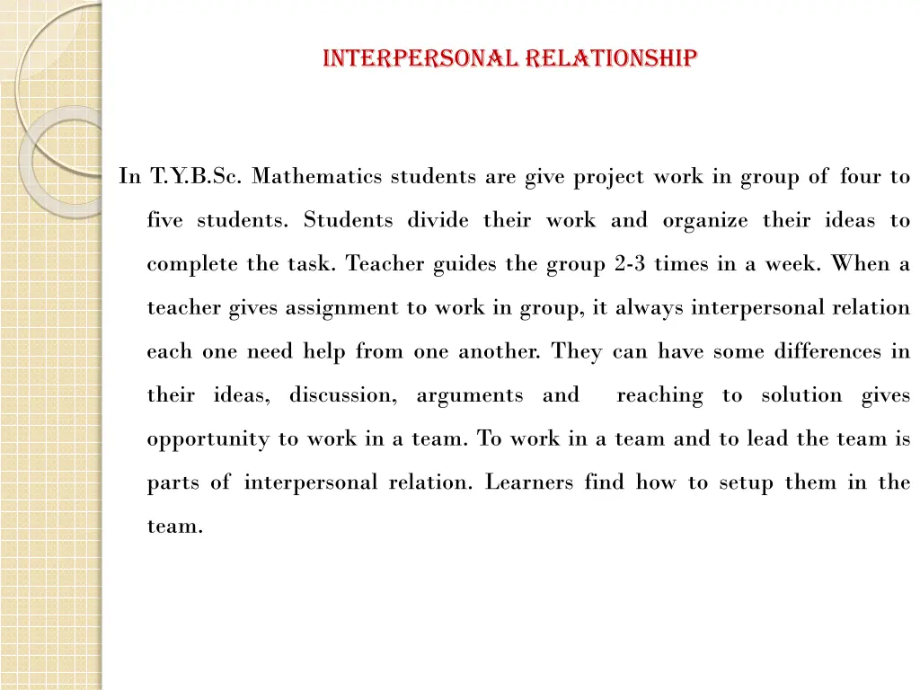 interpersonal relationship 1